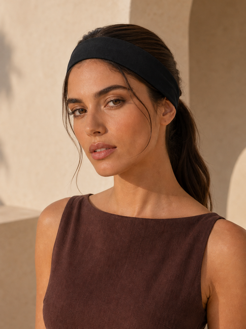 4505 soft touch yoga slim headband in black