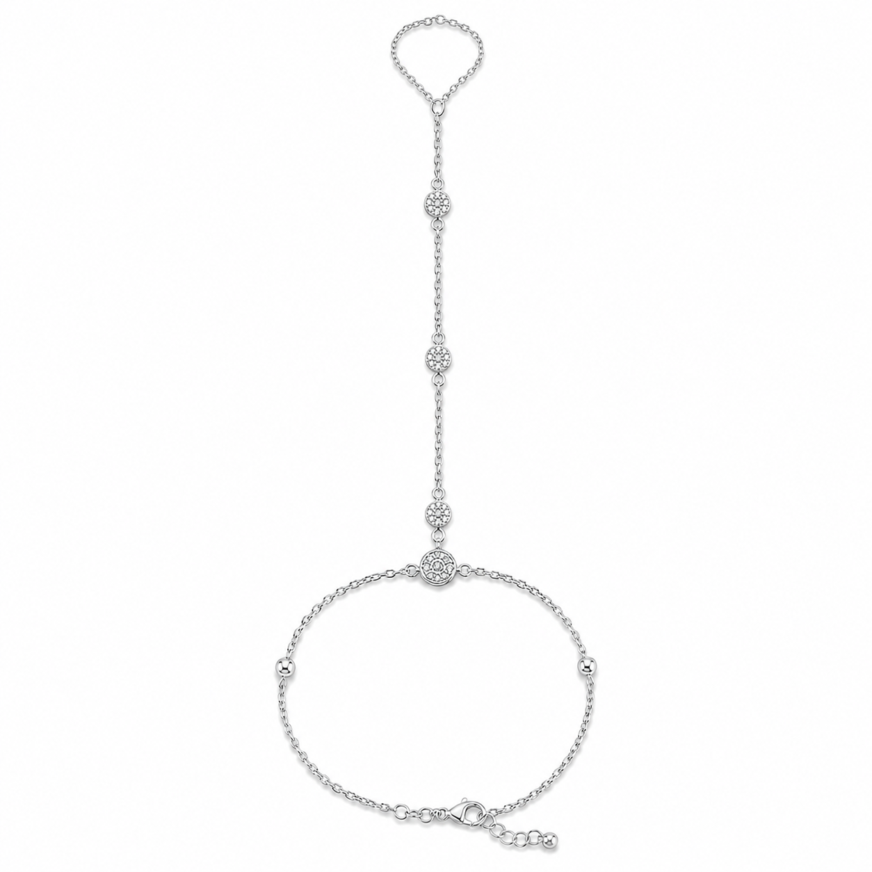 Golden Hojas Coin Hand Chain Bracelet #Silver