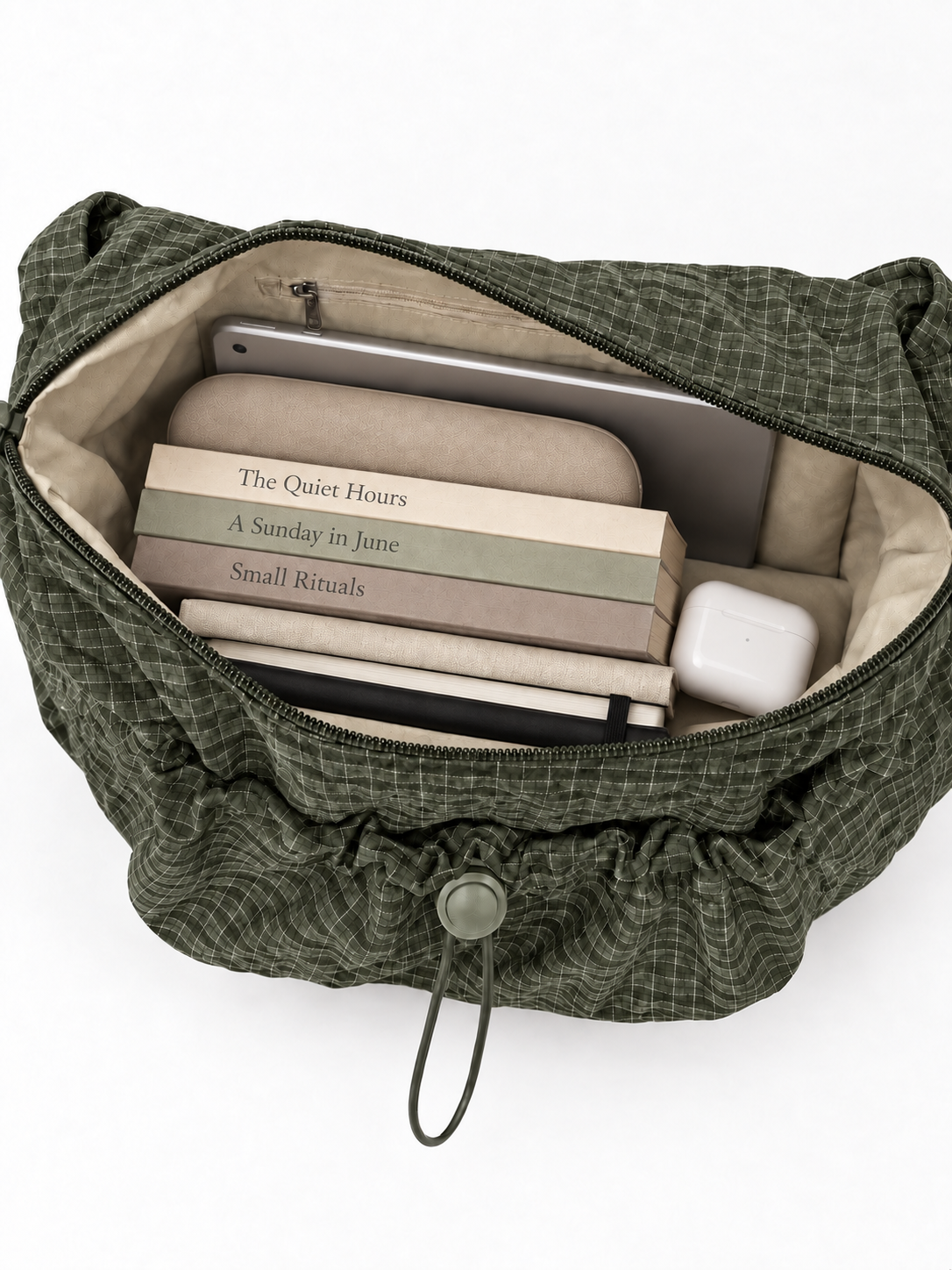 Slouchy Vegan Leather Hobo Bag #Olive