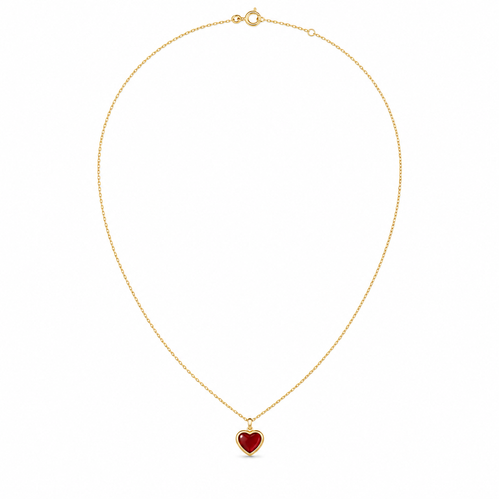 Carnelian Stone Heart Necklace