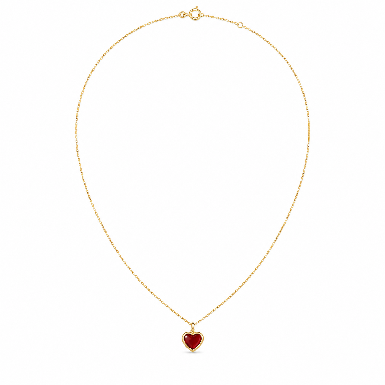 Carnelian Stone Heart Necklace