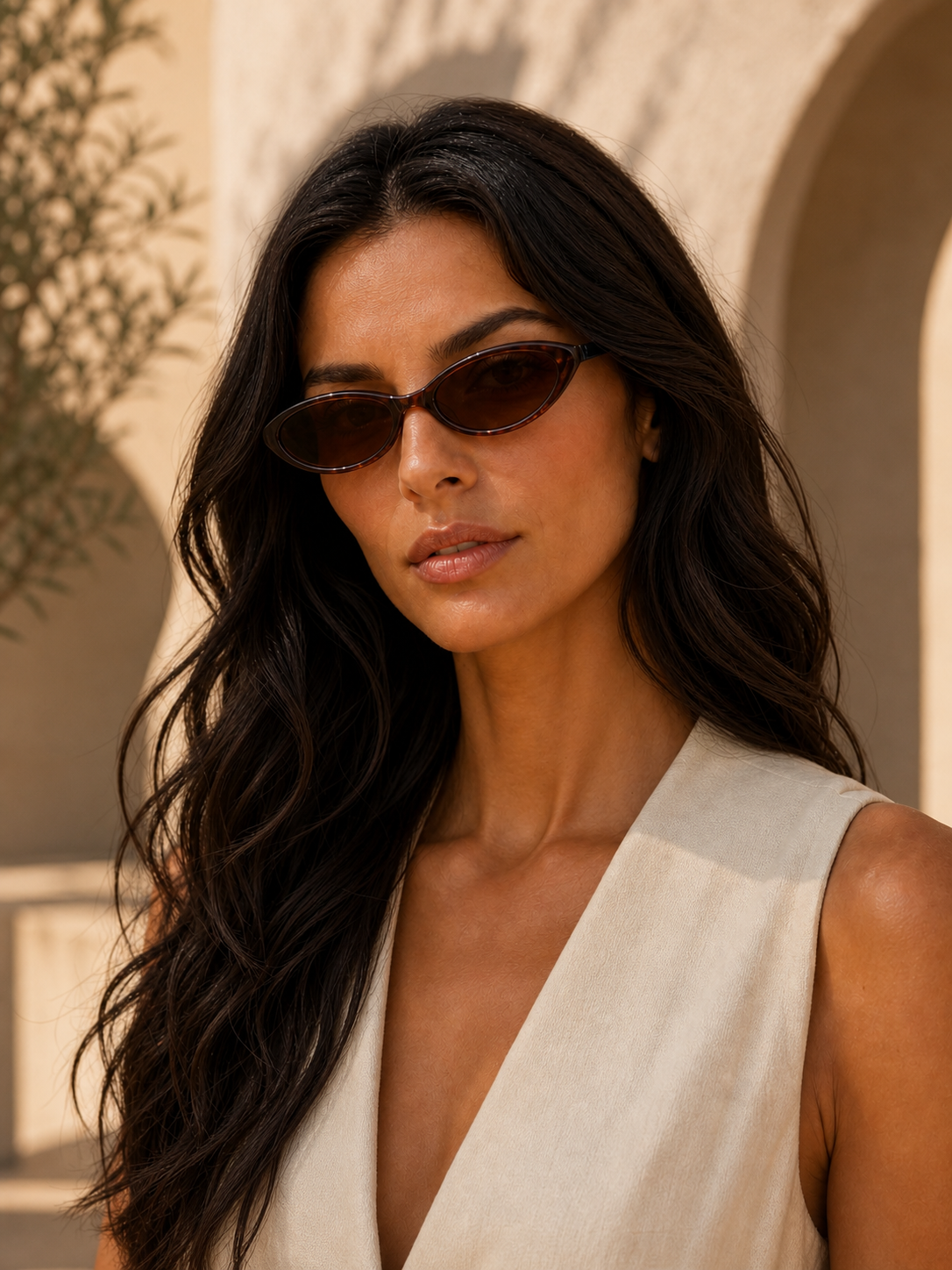 Vintage 90s Oval Sunglasses in Brown