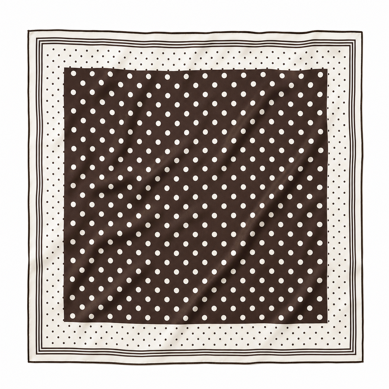 Cream and brown polka dot neck tie in brown