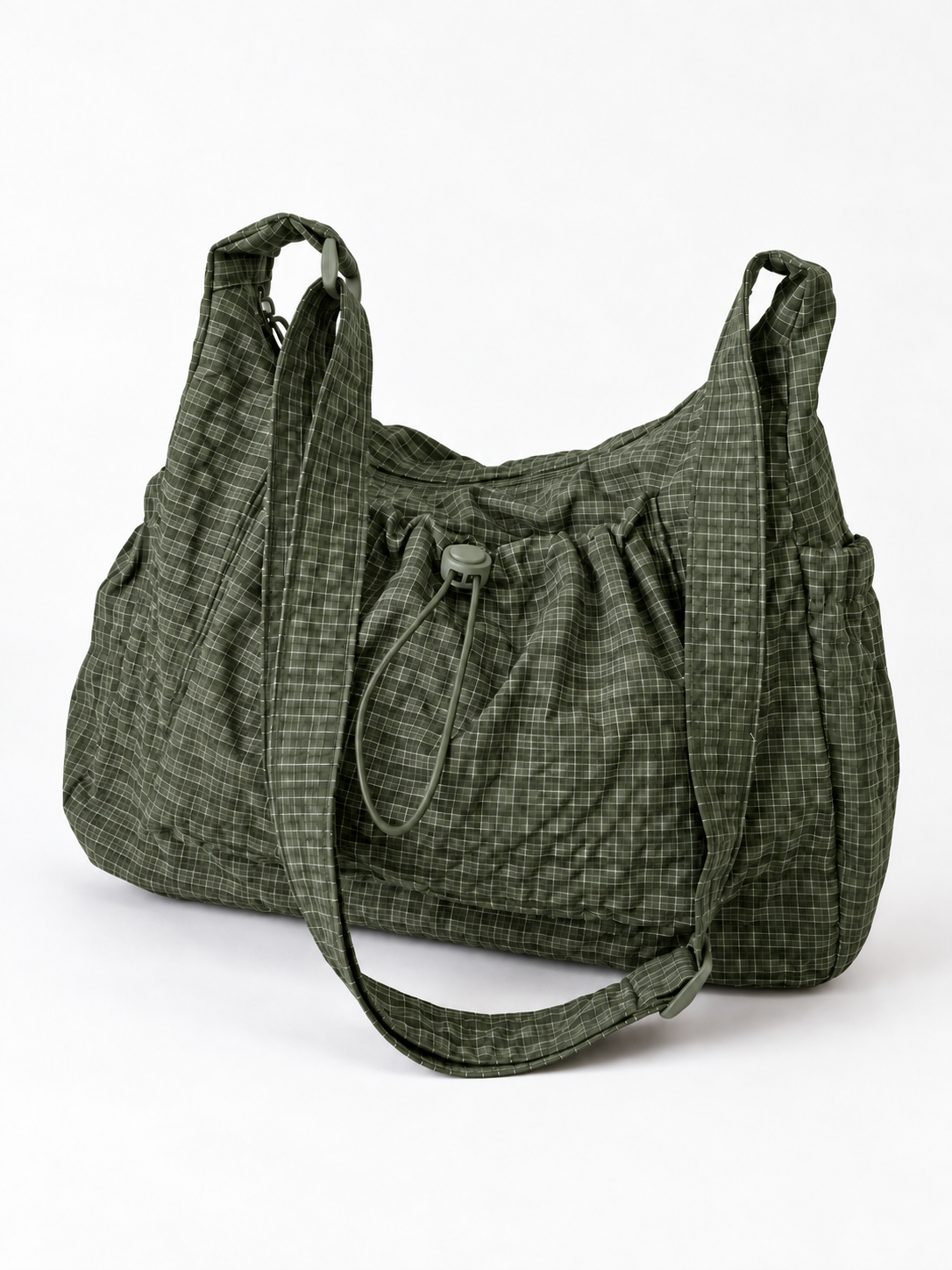 Slouchy Vegan Leather Hobo Bag #Olive