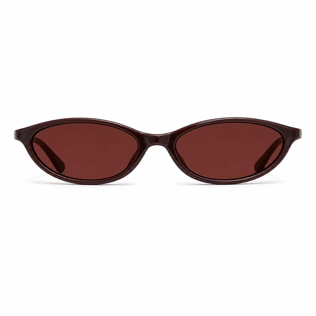 Slim Oval Sunglasses in Milky Brown
