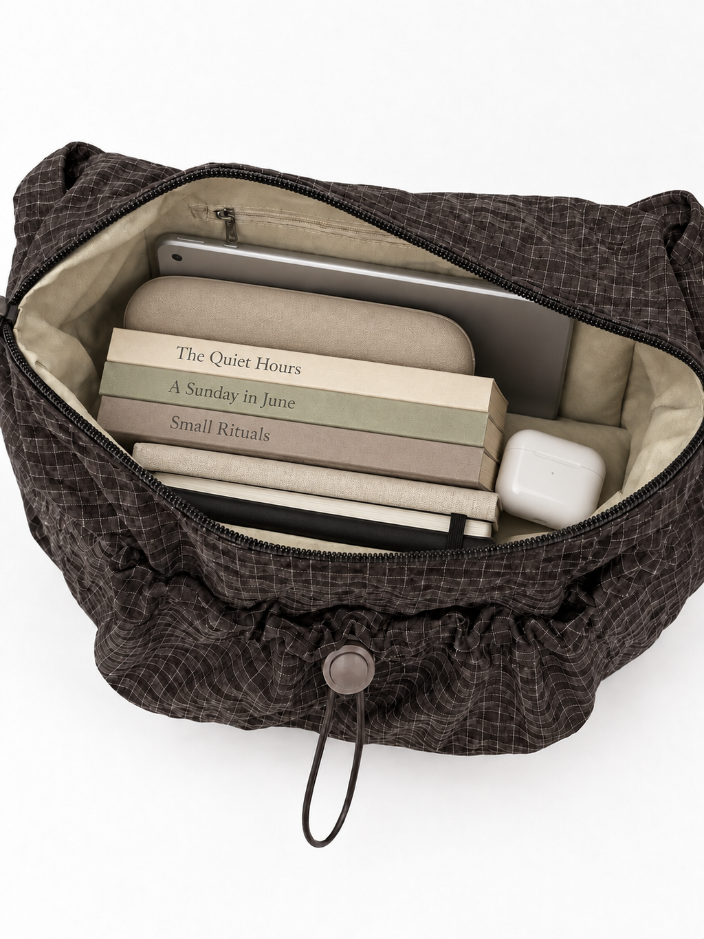 Slouchy Vegan Leather Hobo Bag #Chocolate