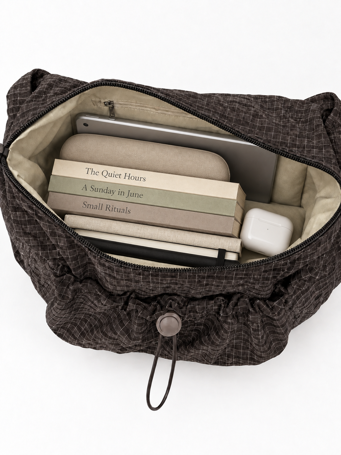 Slouchy Vegan Leather Hobo Bag #Chocolate