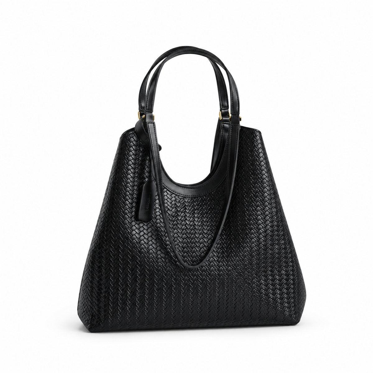 Avenza Noémie Woven Vegan Leather Tote #Black