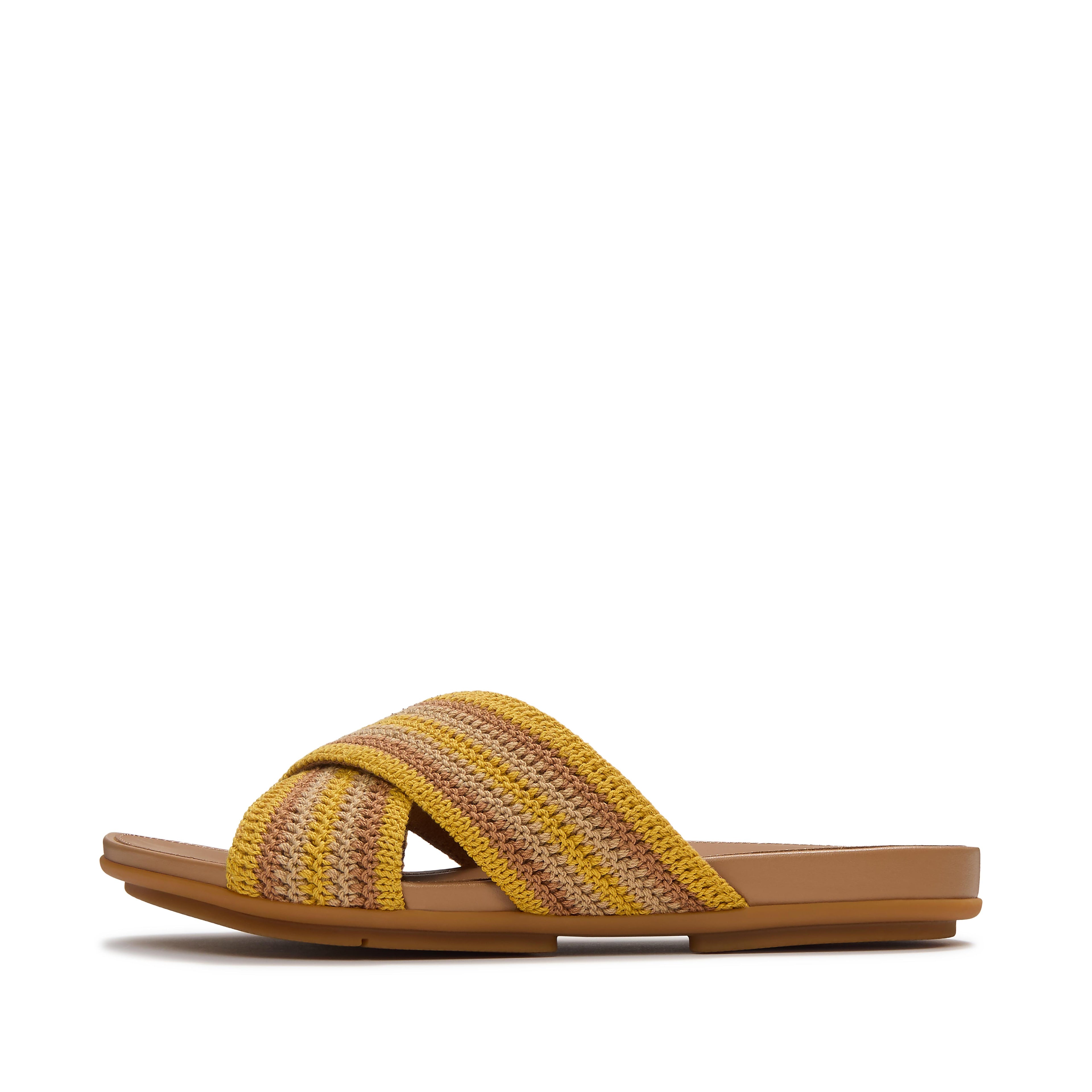 Women's Gracie Stripe-Webbing Textile Slides