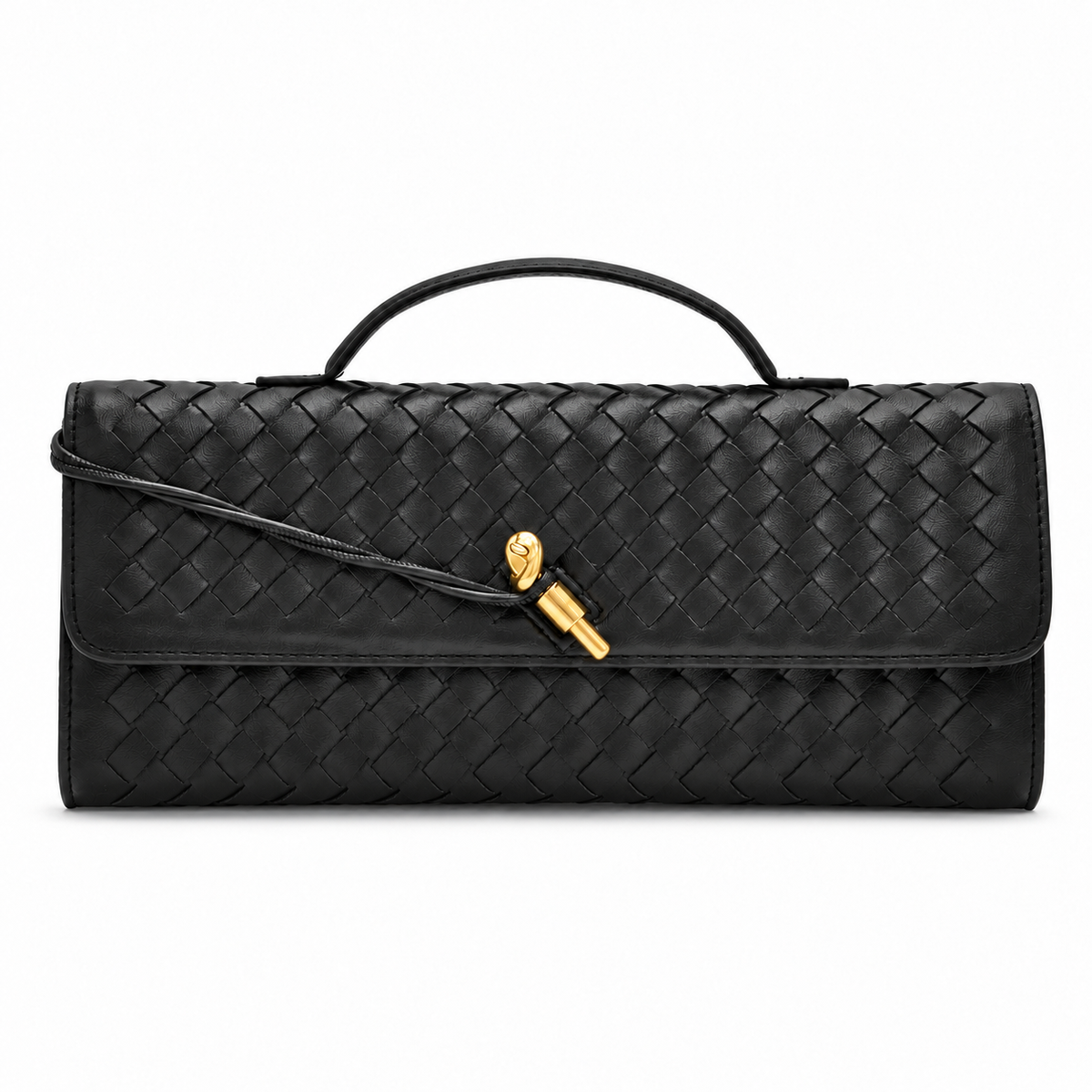 Avenza Isadora Woven Vegan Leather Bag #Black