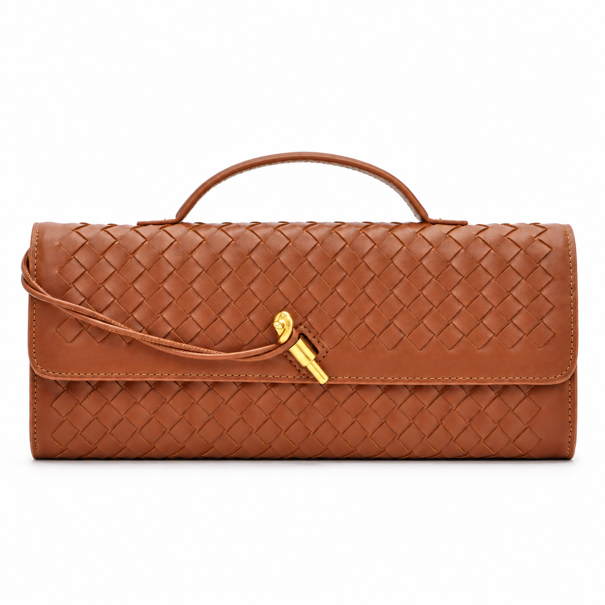 Avenza Isadora Woven Vegan Leather Bag #Brown