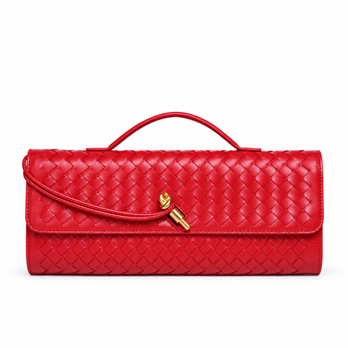 Avenza Isadora Woven Vegan Leather Bag #Red