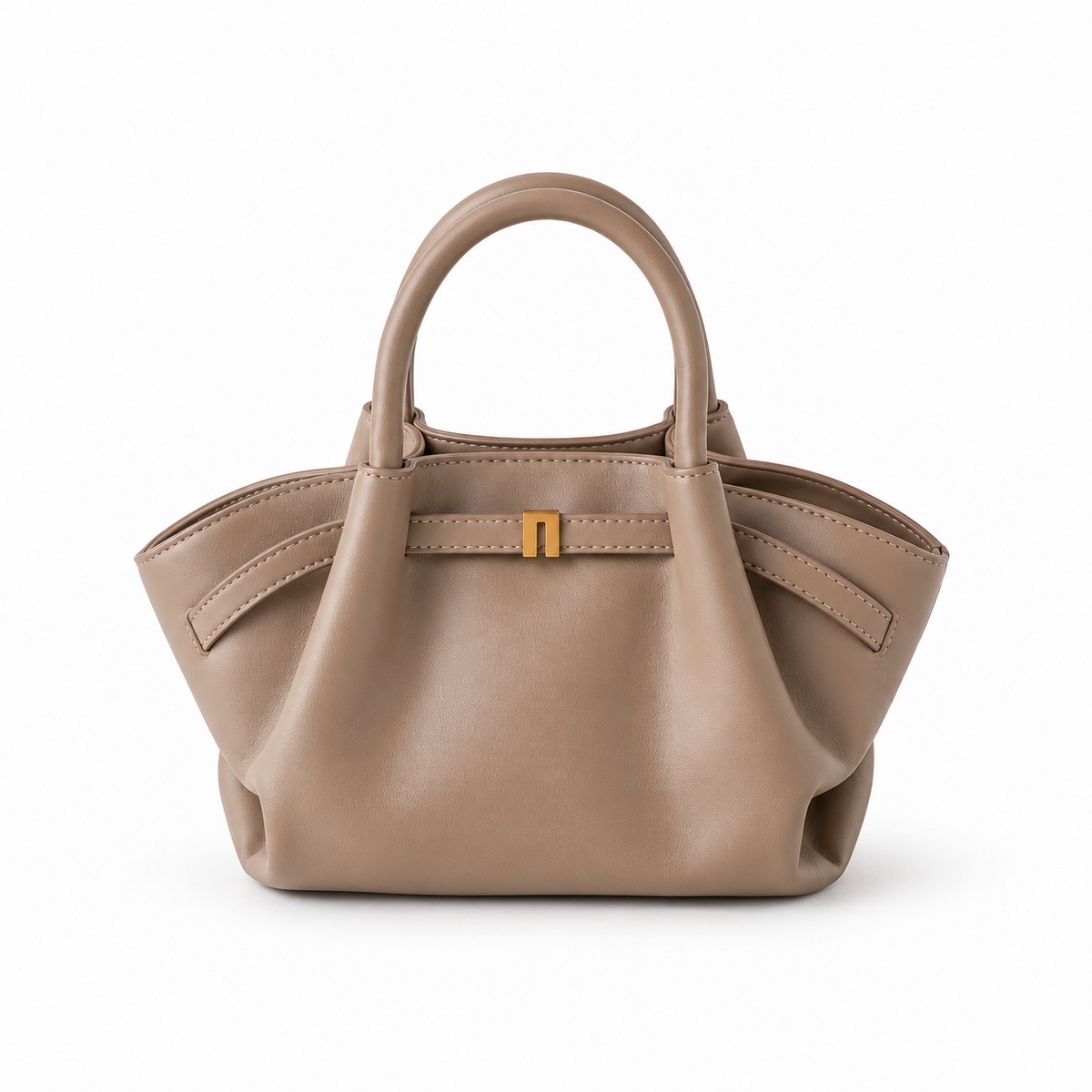 Avenza Léa Nappa-Grain Bucket Bag #Khaki