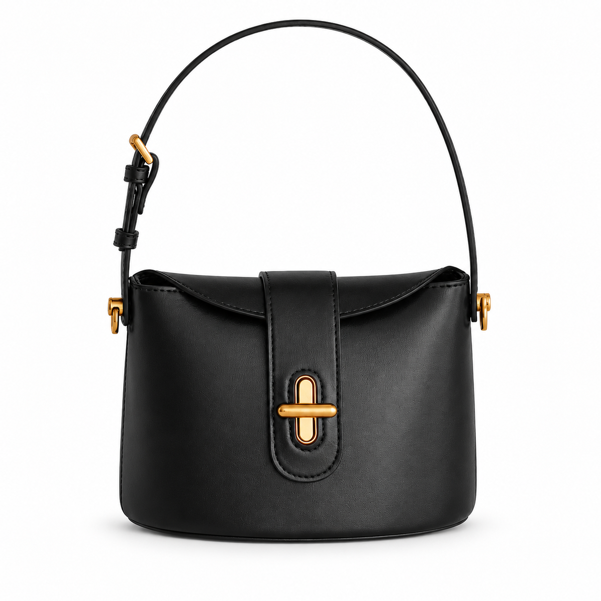 Avenza Noelle Vegan Leather Shoulder Bag #Black
