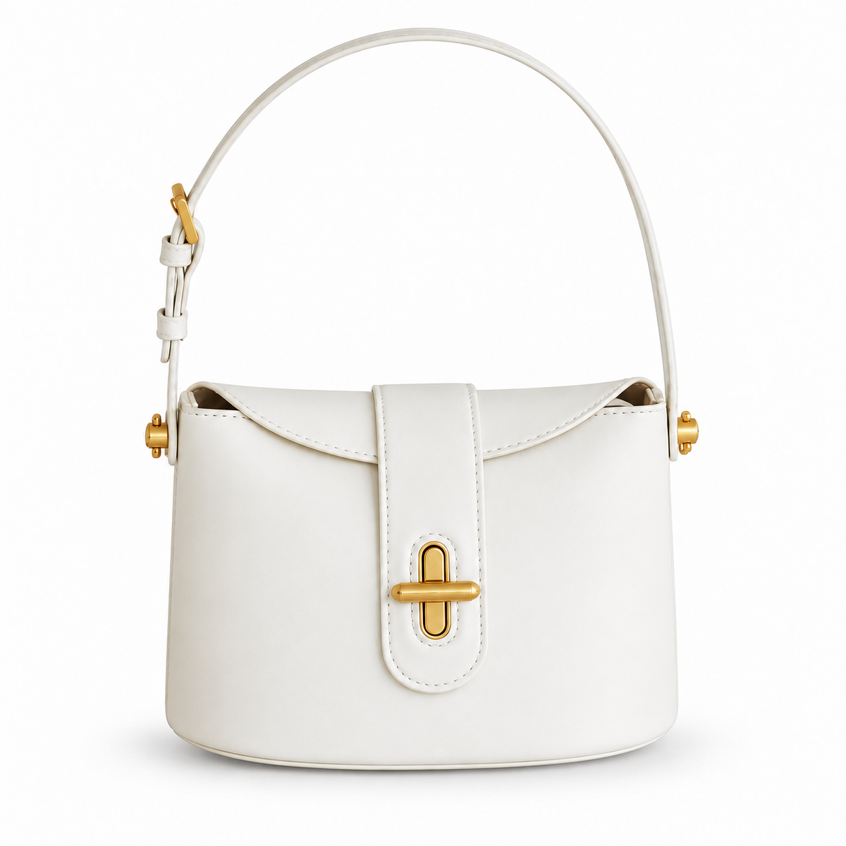 Avenza Noelle Vegan Leather Shoulder Bag #White