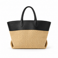 Avenza Riviera Raffia Tote #Natural & Black