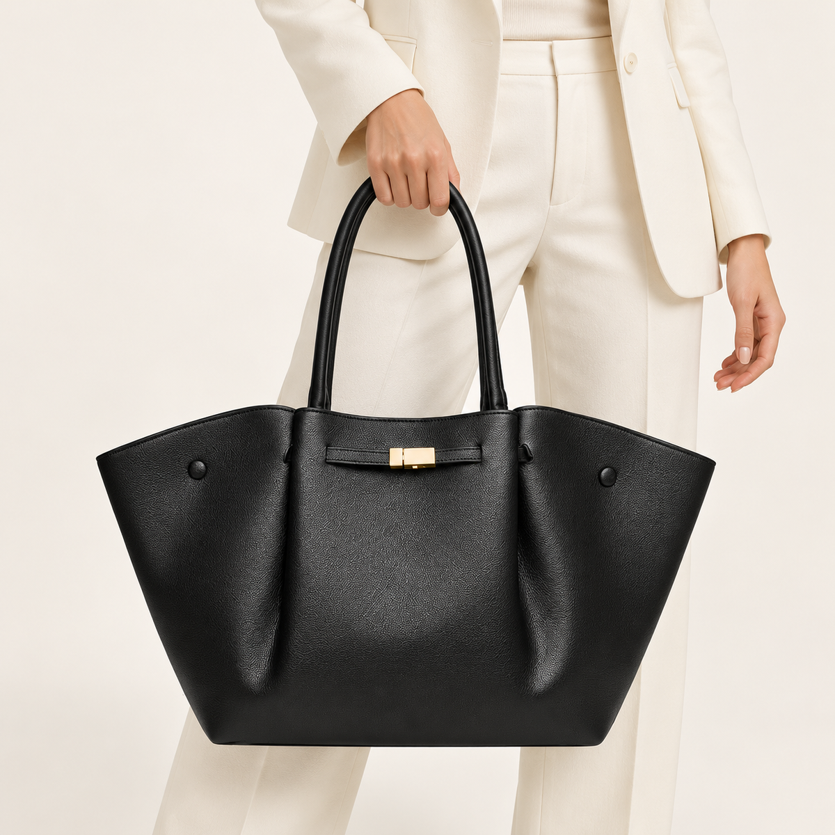 Avenza Vivienne Genuine Leather Tote #Black
