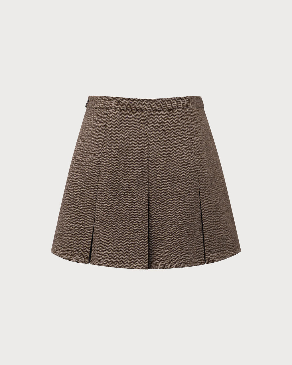 RIHOAS Falda Mini Plisada de Rayas Marrones