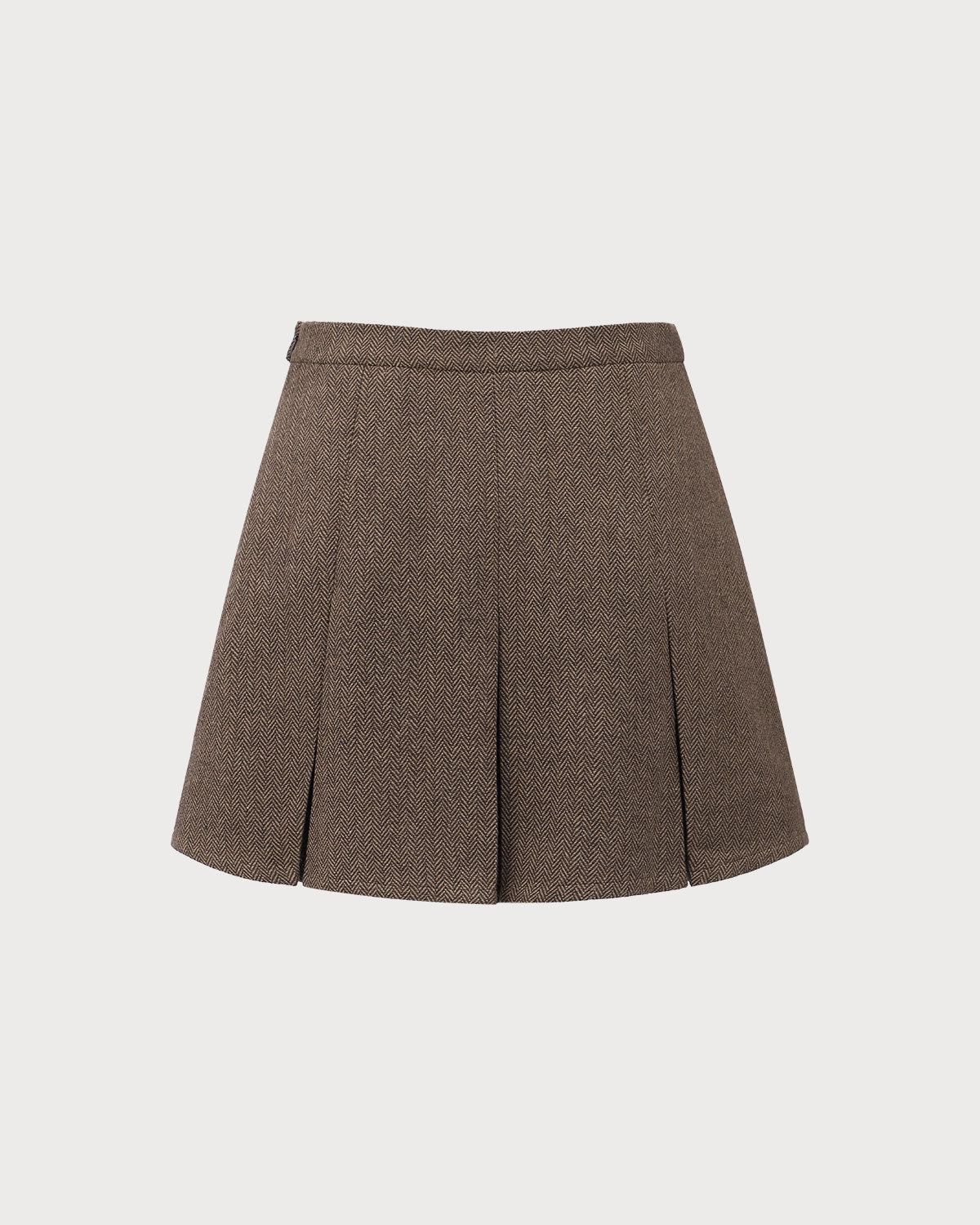 RIHOAS Falda Mini Plisada de Rayas Marrones