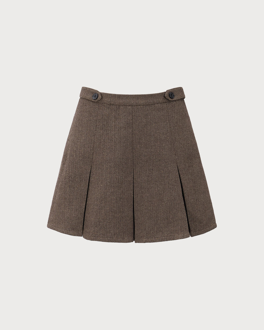 RIHOAS Falda Mini Plisada de Rayas Marrones