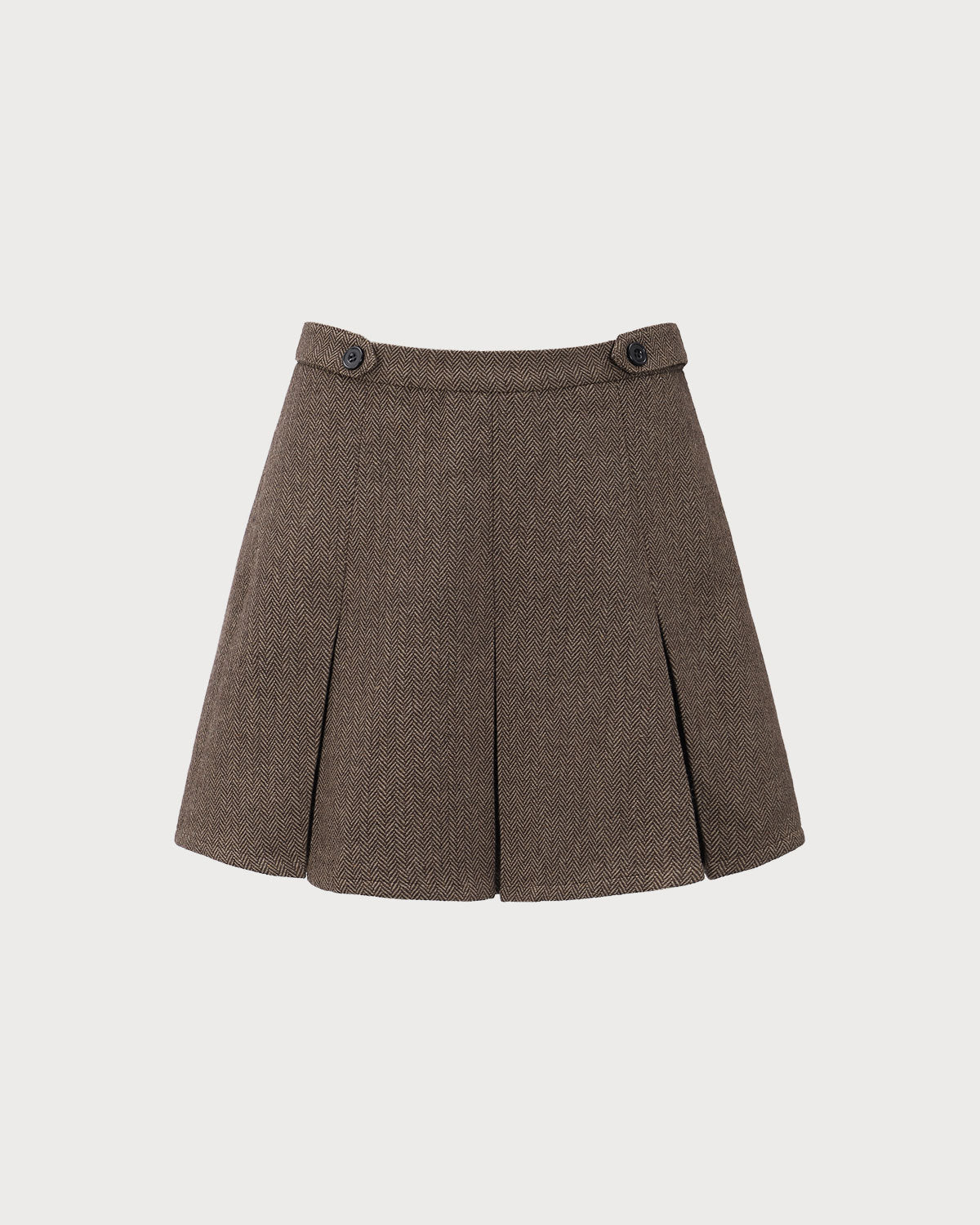 RIHOAS Falda Mini Plisada de Rayas Marrones