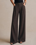 Coffee Pockets Button Straight Pants